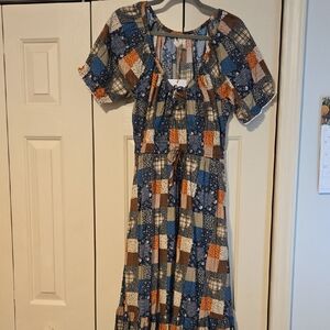 Christy Dawn Brynne Dress In Patchwork Blues